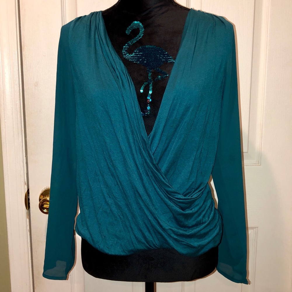 4/$25💸NWOT ALLOY Twisted Draped Turquoise Top